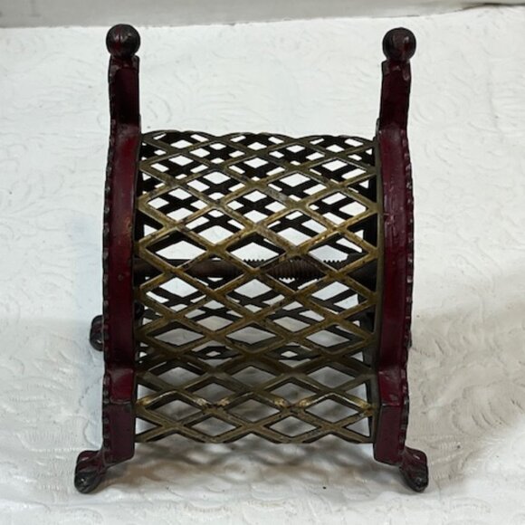 VTG Arcade Cast Iron Footed Cash Register Mesh Coin Bank 3.25"x2.5"x3.75" - Picture 11 of 14